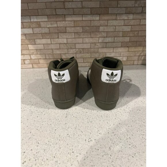 Adidas Pro Model J High Tops - Army Green, White & Gold Logo - Picture 4 of 5